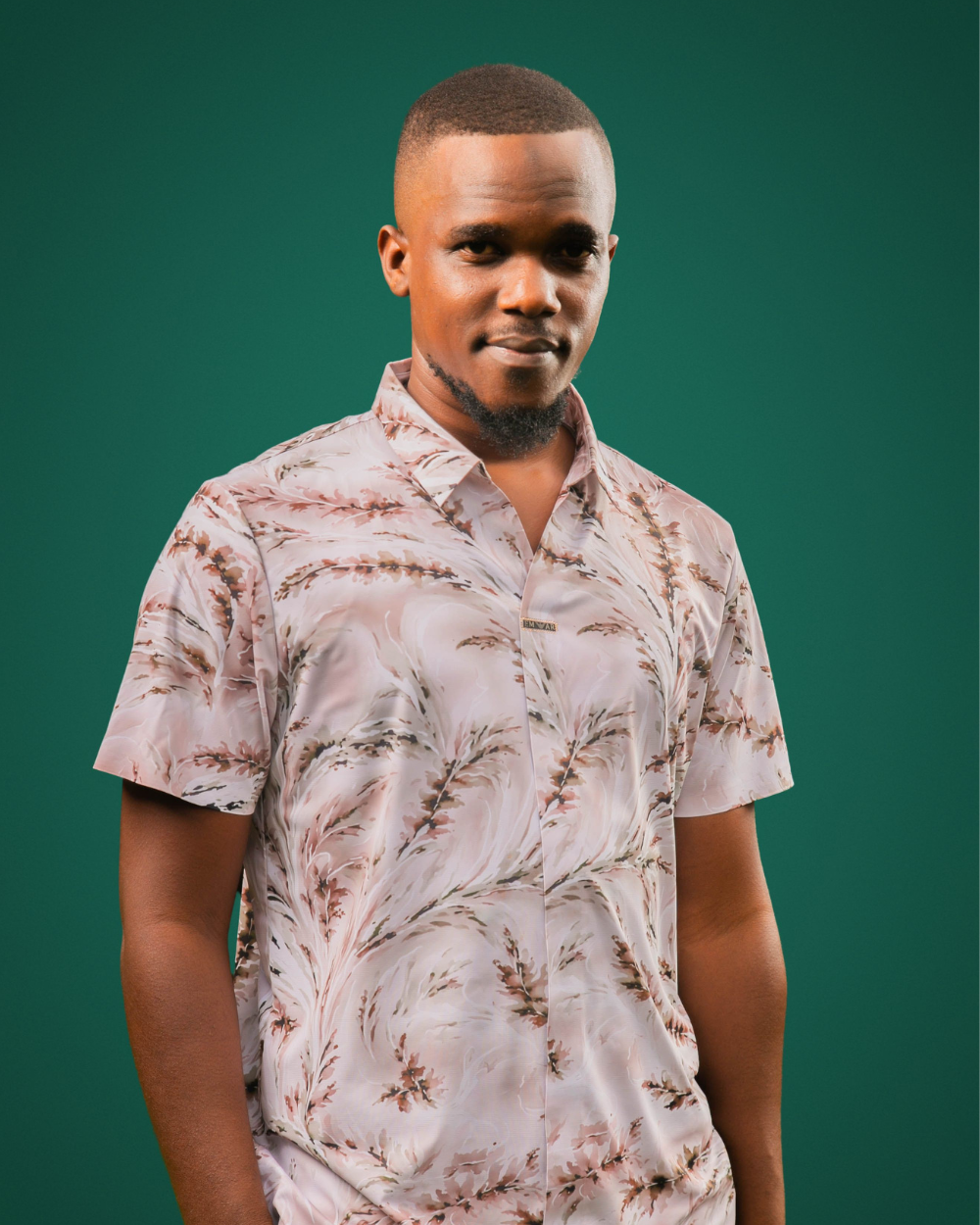 White Half Patterned Shirt